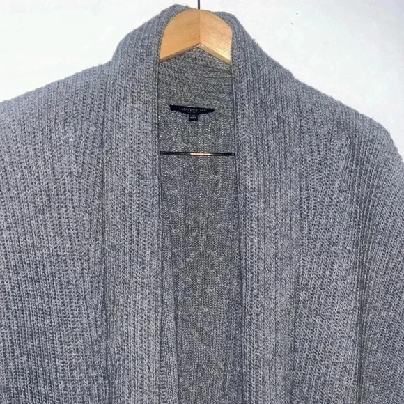 Lafayette 148 Open Front Gray Kimono Cardigan Short Sleeve Size SP - Picture 3 of 9